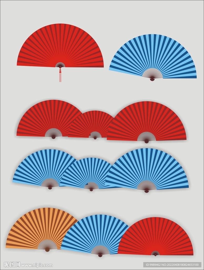 折扇扇子矢量图