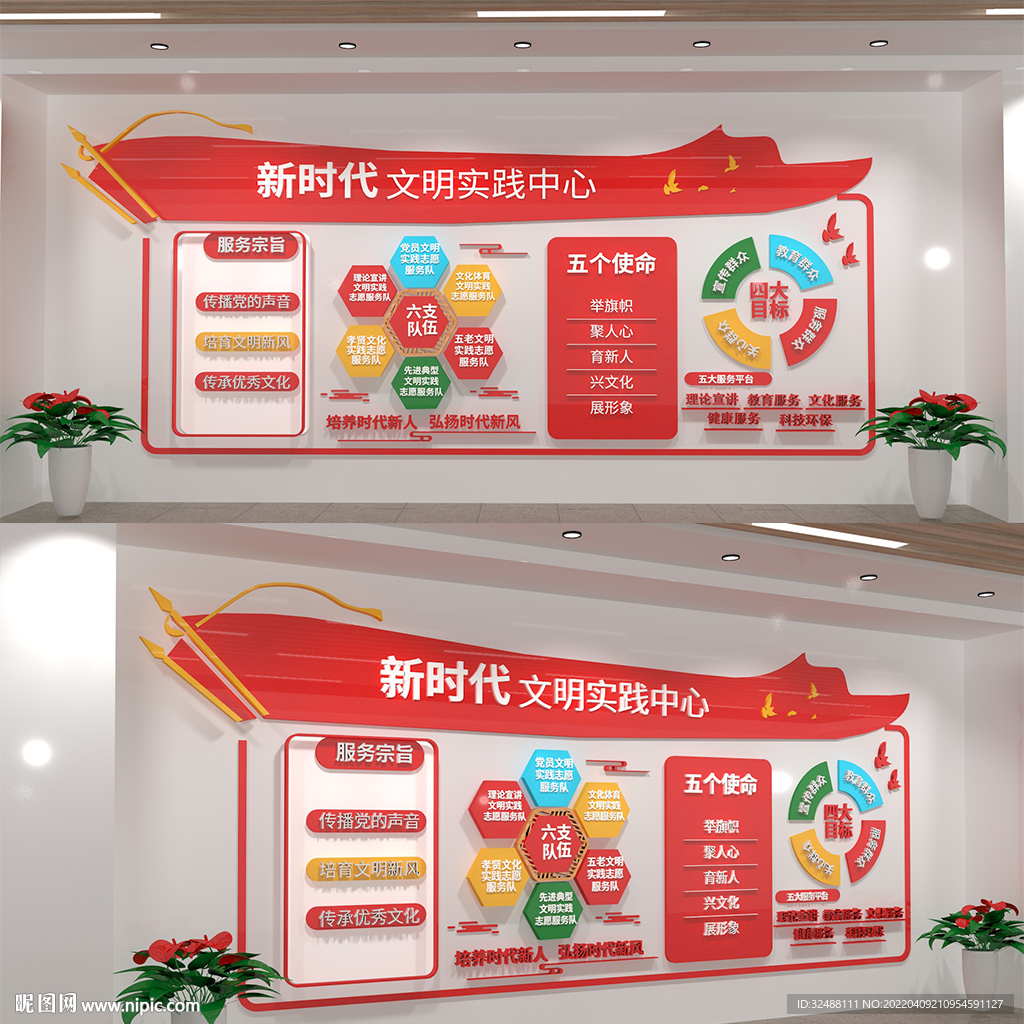 新时代文明实践所文化墙