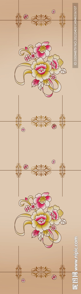 高清精细分层平开门打印图