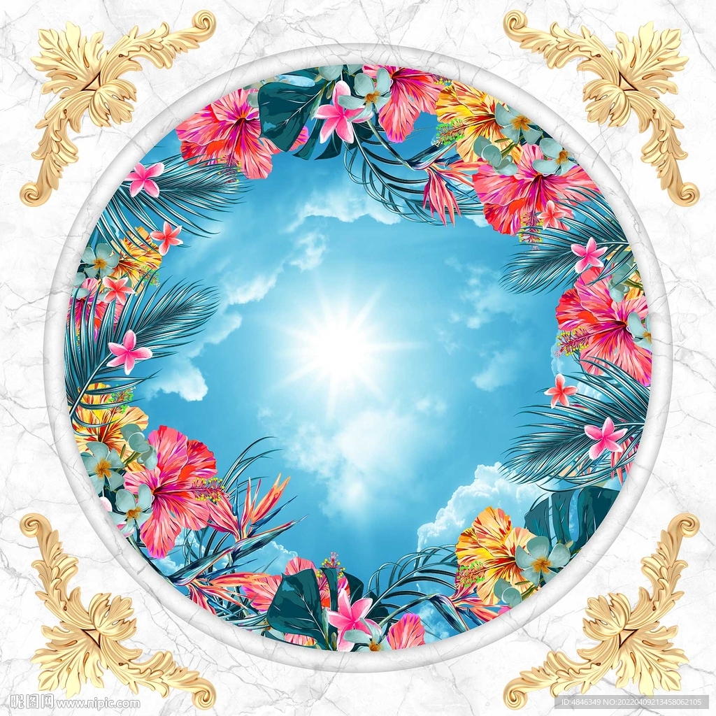 欧式花纹天空吊顶