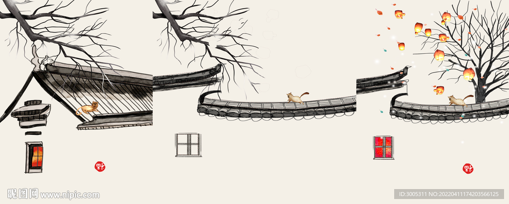 轻奢装饰画 中国名胜古迹