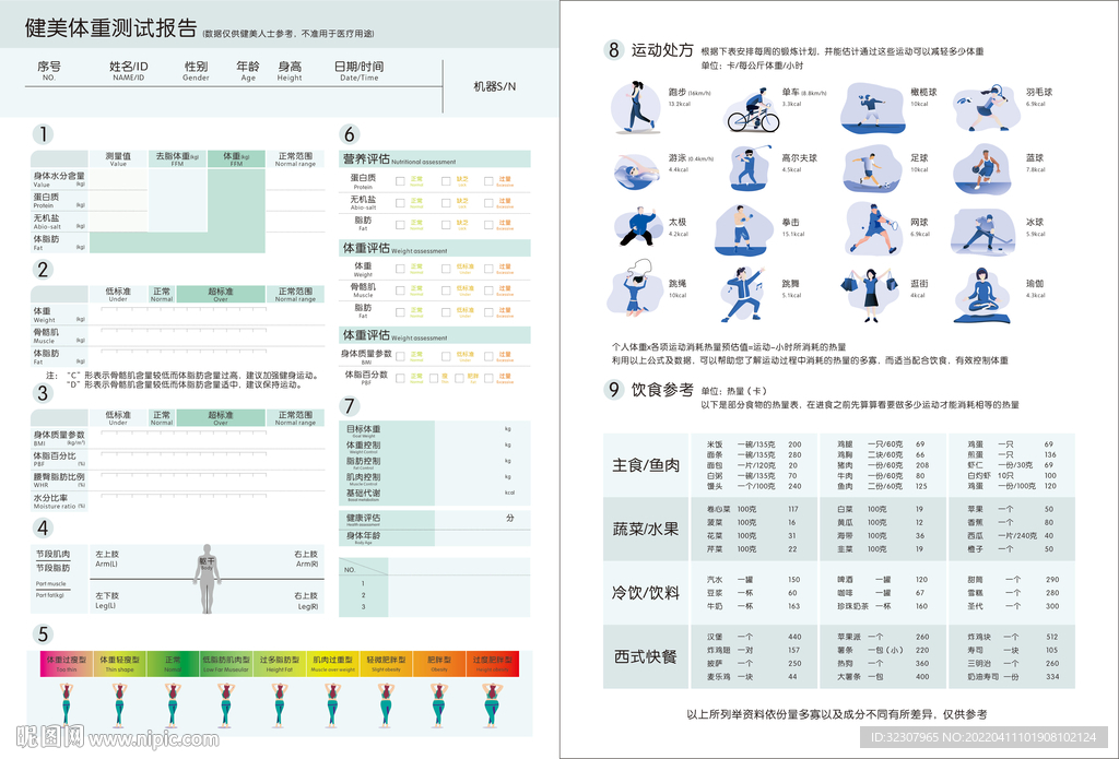 健身体重测试报告