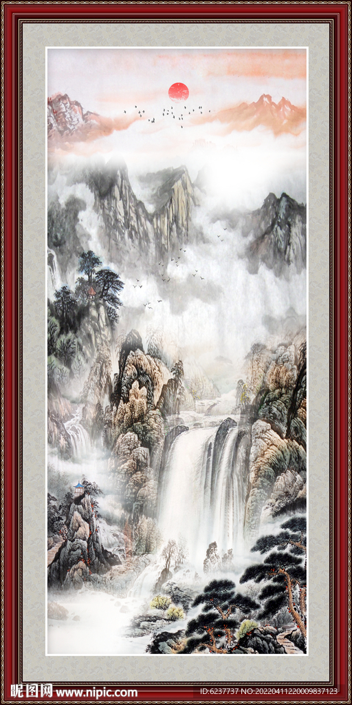 竖幅山水画