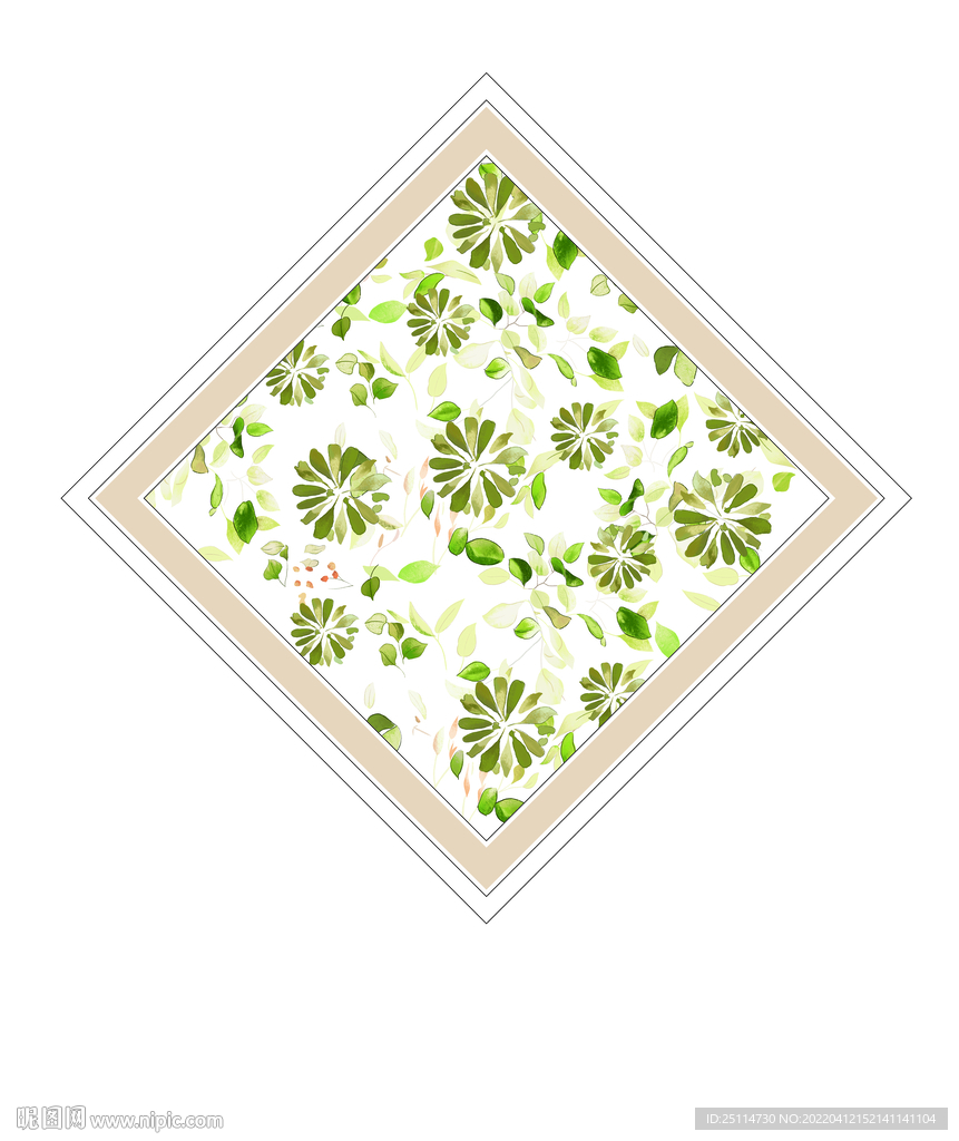 方巾花朵叶子抽象