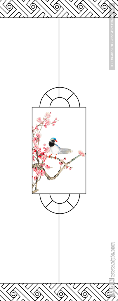 高清分层透明底平开门打印图