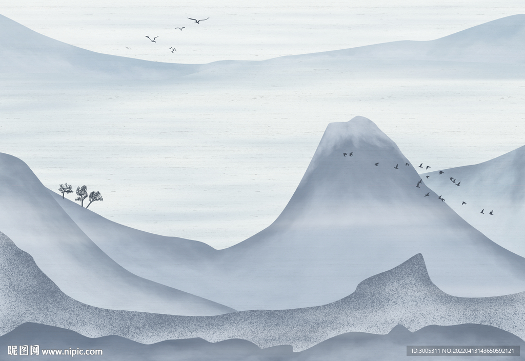 轻奢装饰画 新中式山水画