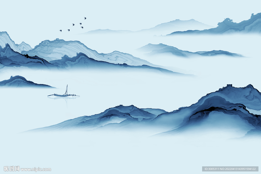 轻奢装饰画 新中式山水画