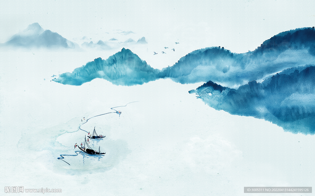 轻奢装饰画 新中式山水画