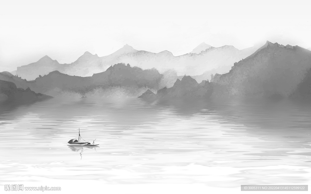 轻奢装饰画 新中式山水画