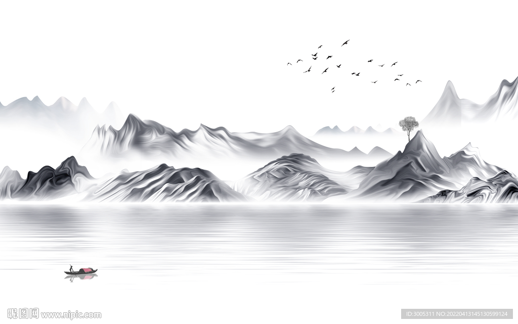 轻奢装饰画 新中式山水画