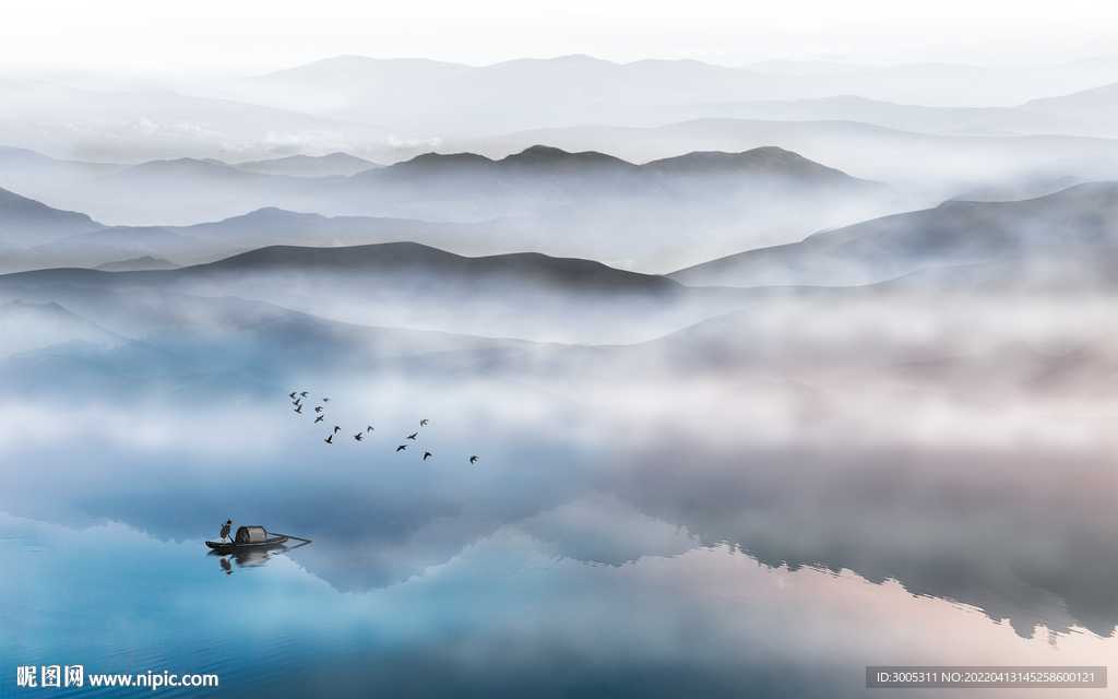 轻奢装饰画 新中式山水画