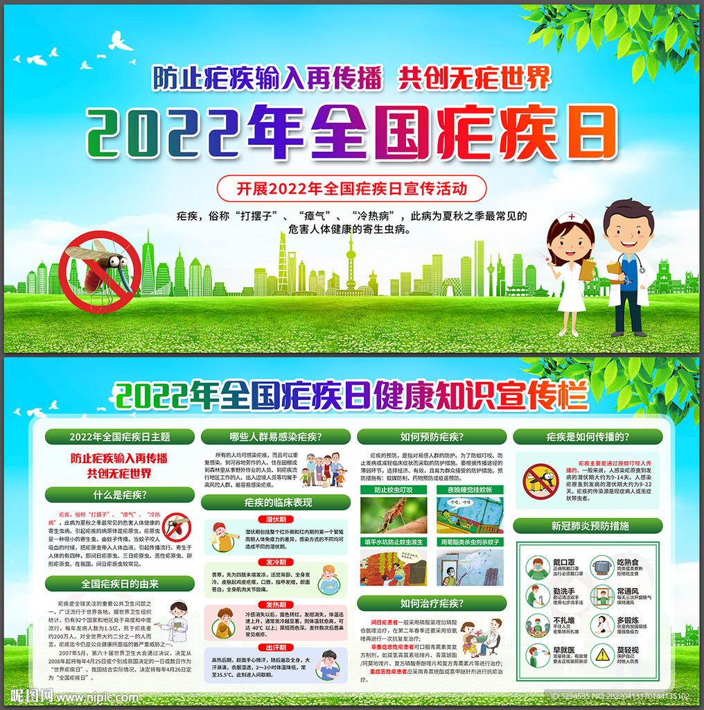 2022年全国疟疾日展板图片