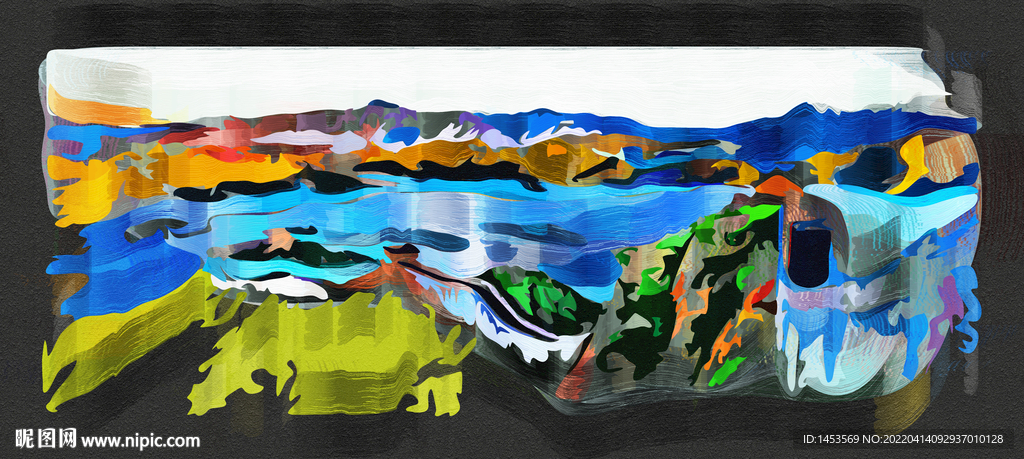 抽象山水装饰画