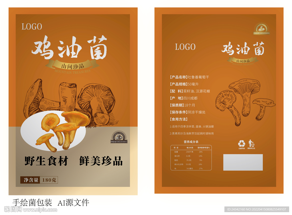 鸡油菌包装