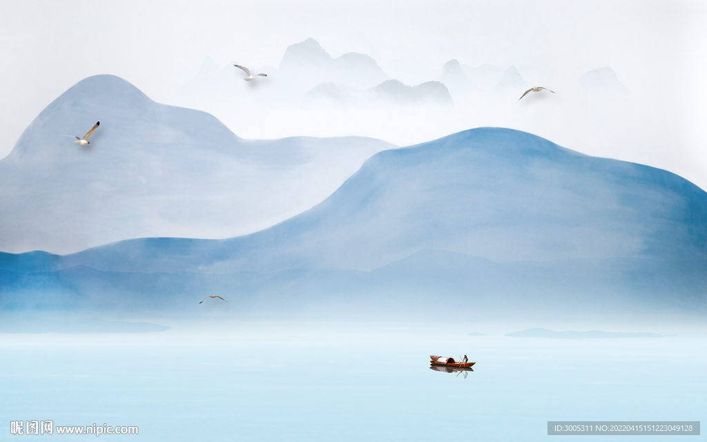 轻奢装饰画 水墨山水画 意境图