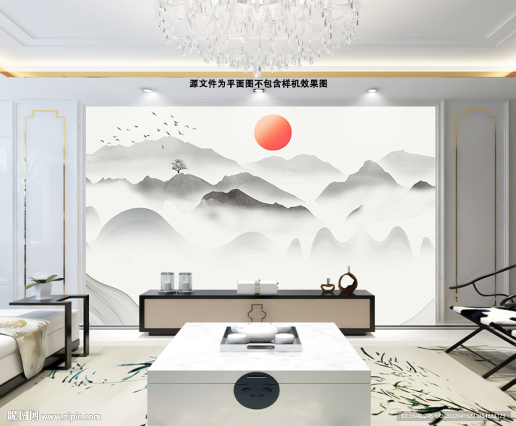 抽象山水大气背景墙