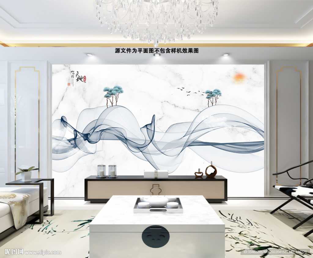 抽象简约背景墙