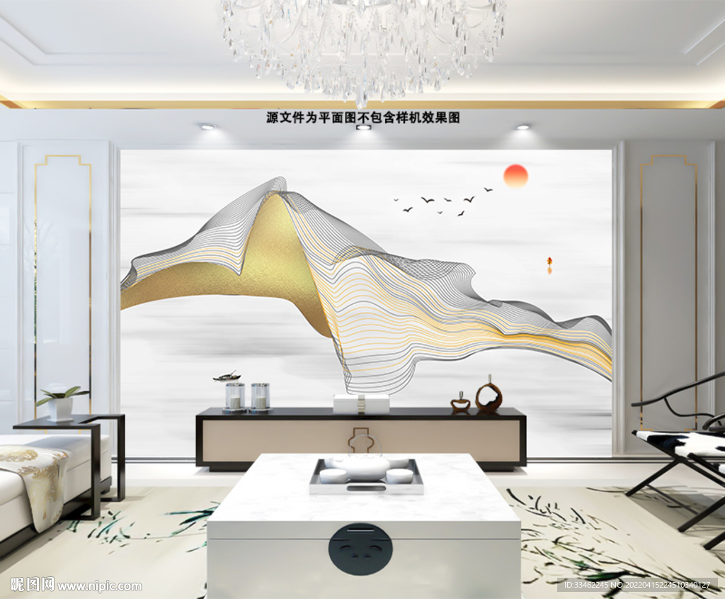 奢金背景墙