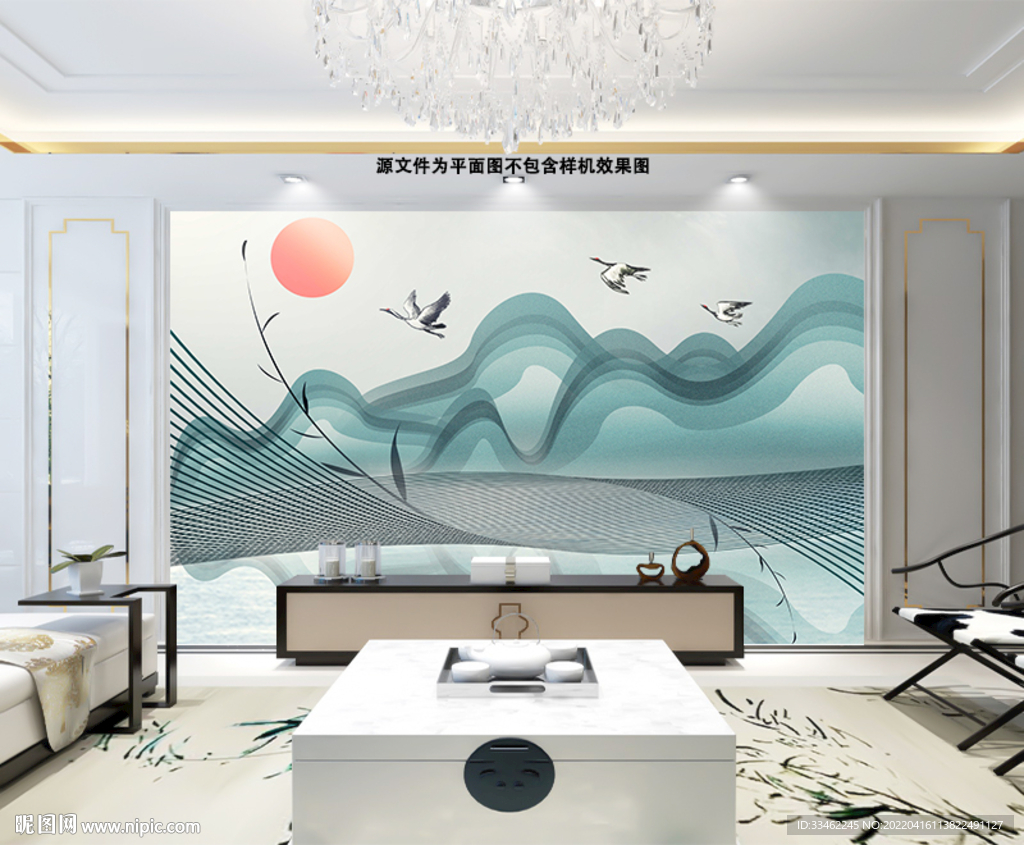 抽象山水背景墙