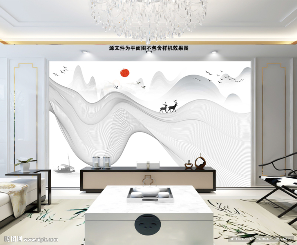 新中式山水画设计