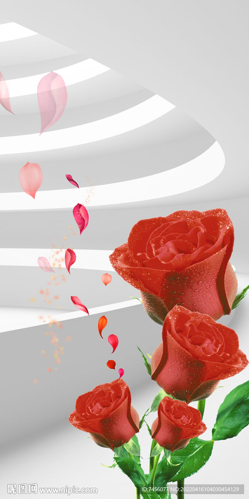 红玫瑰立体玄关过道