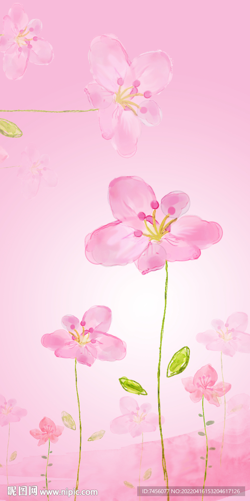 粉色花卉简约玄关过道