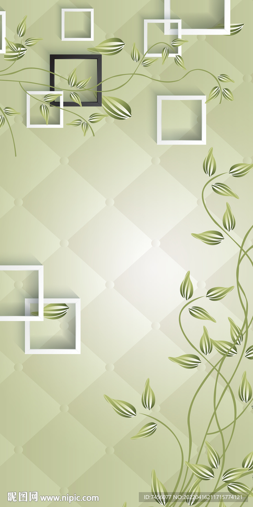 小清新树藤立体玄关过道