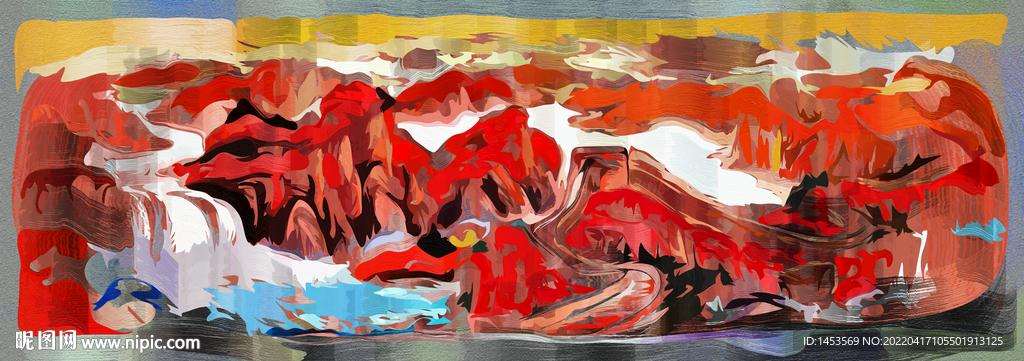 长城抽象风景画
