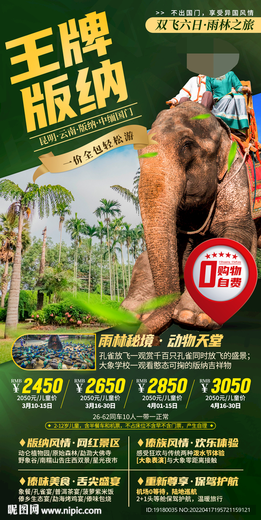 云南西双版纳旅游海报