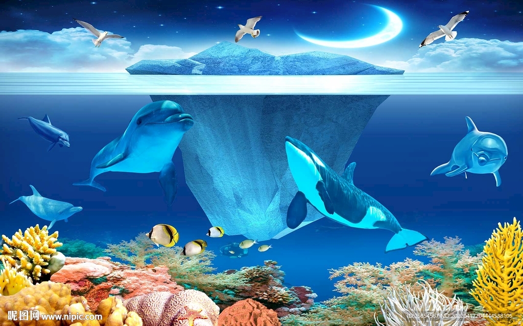 美丽海底世界背景墙