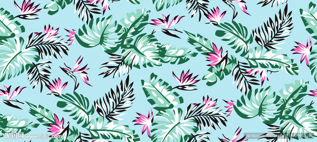 热带 植物 水彩花