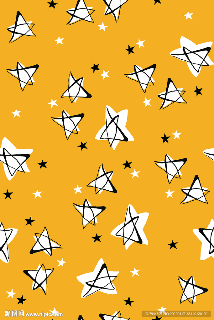 简约星星服装印花