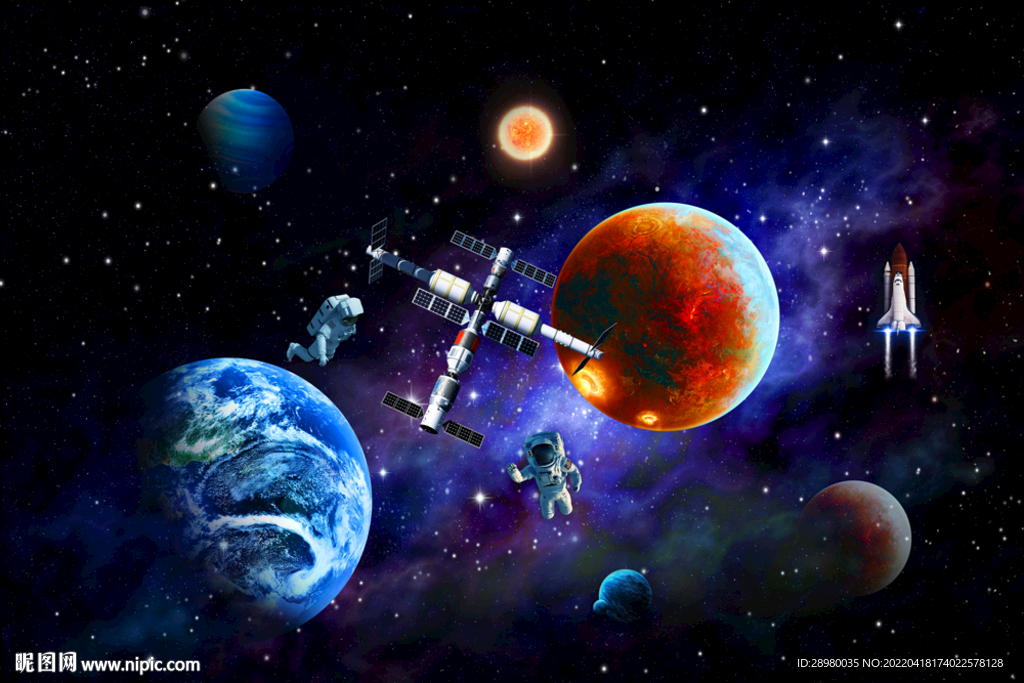 航天科技空间站宇航员