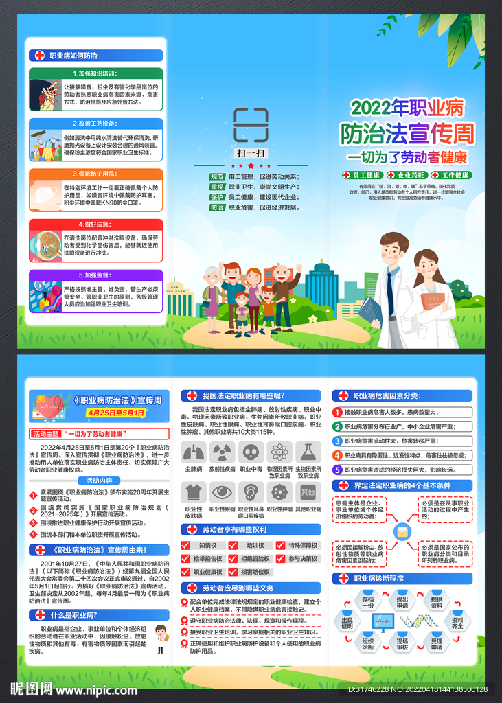 职业病防治法宣传周三折页
