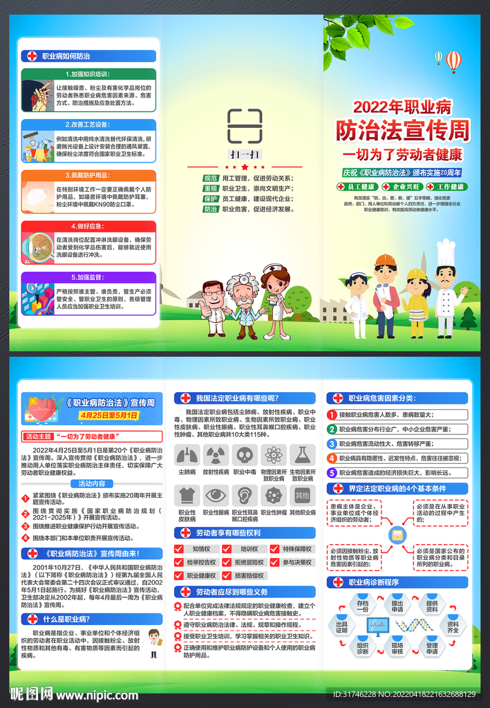 职业病三折页