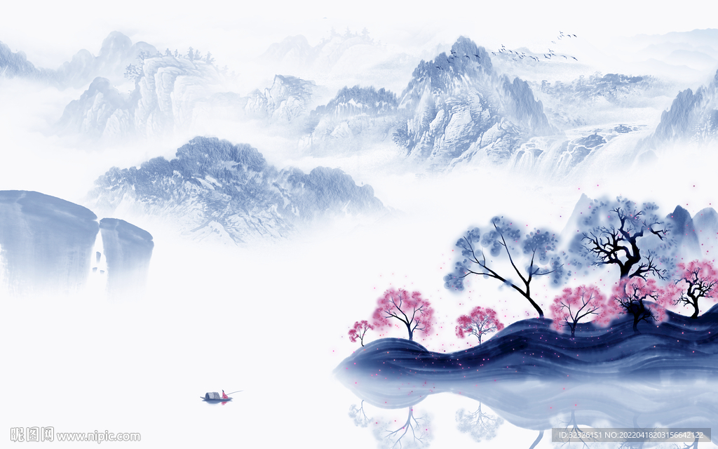 江南山水电视背景 tif分层