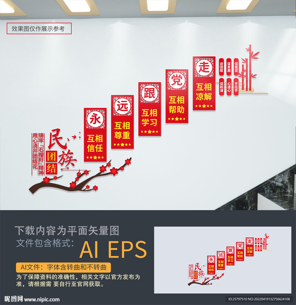 民族团结楼梯文化墙