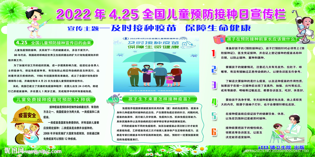 全国儿童预防接种日宣传栏