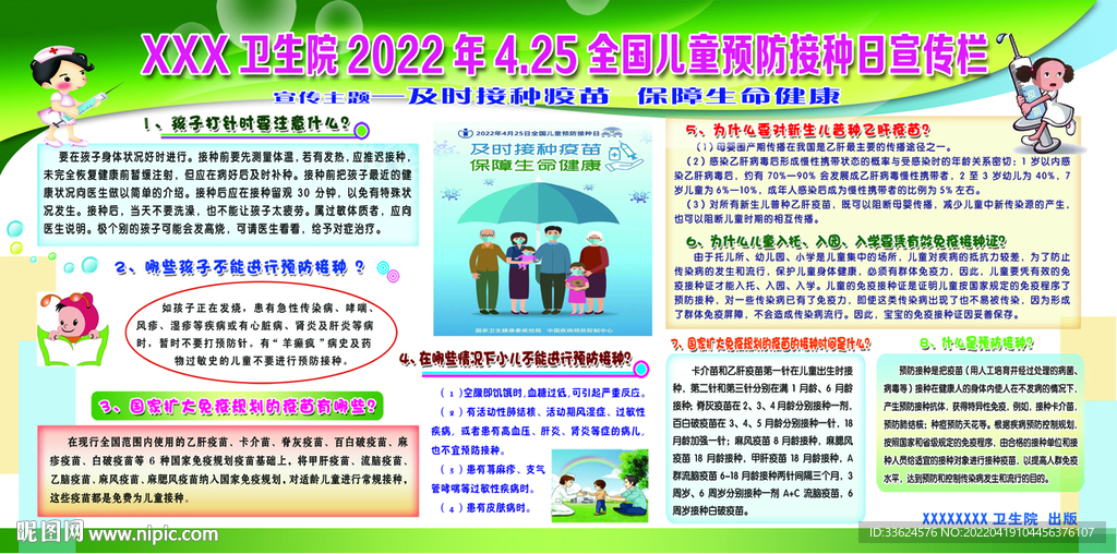 全国儿童预防接种日宣传板报