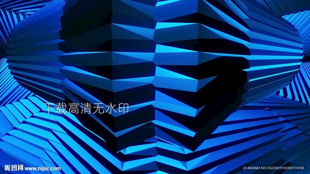 蓝色立体动感舞台背景循环视频