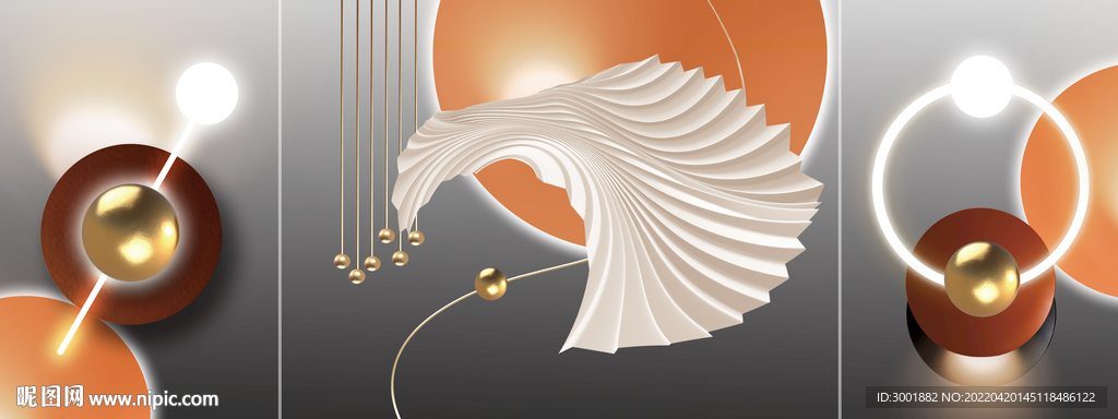 轻奢装饰画 光影画 圆珠