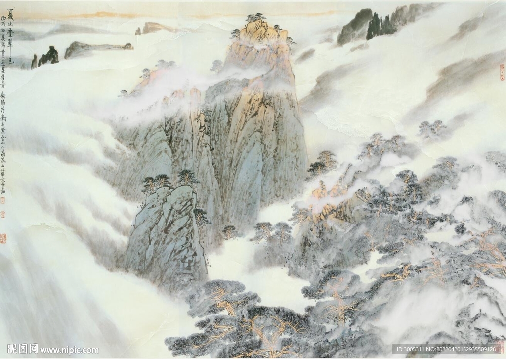 轻奢装饰画 新中式水墨山水画