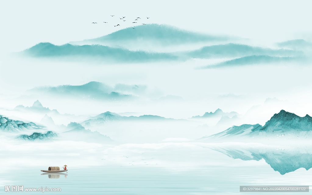 意境简约别墅山水 TIF分层