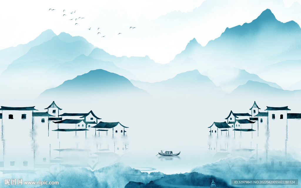 江南简约别墅山水 TIF分层