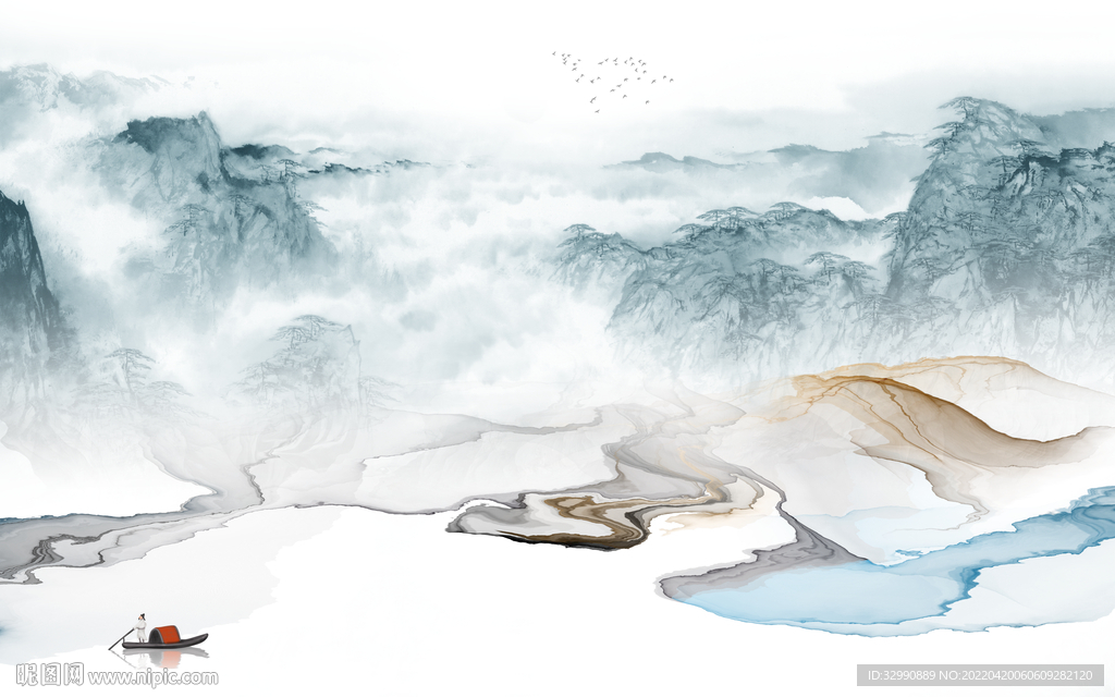 最新 高端客厅山水 TIF分层