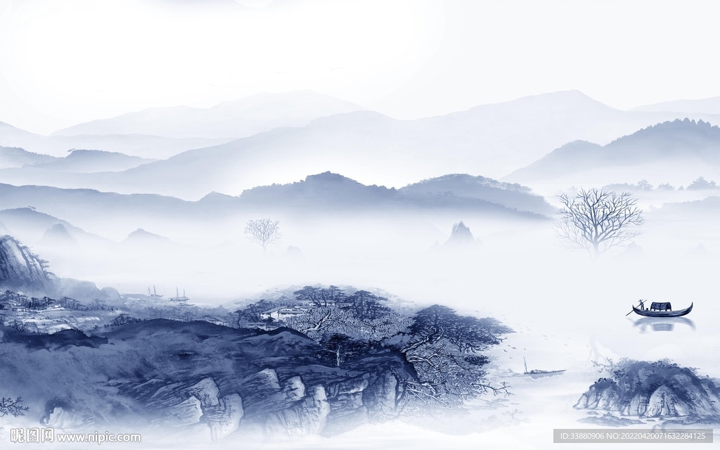 意境背景风景山水 tif分层