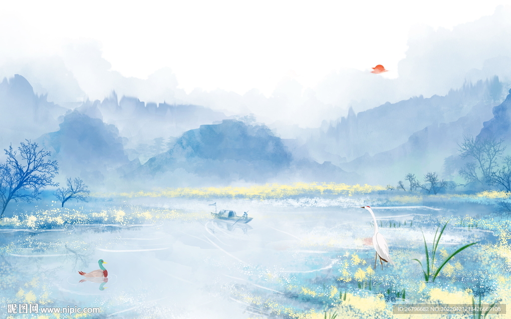 湿地丹顶鹤