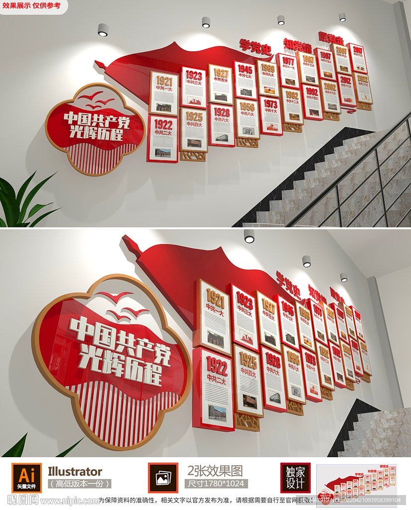 党史楼梯文化墙