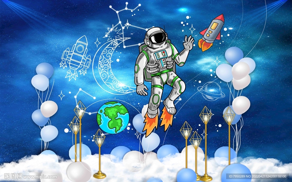 卡通儿童房背景墙