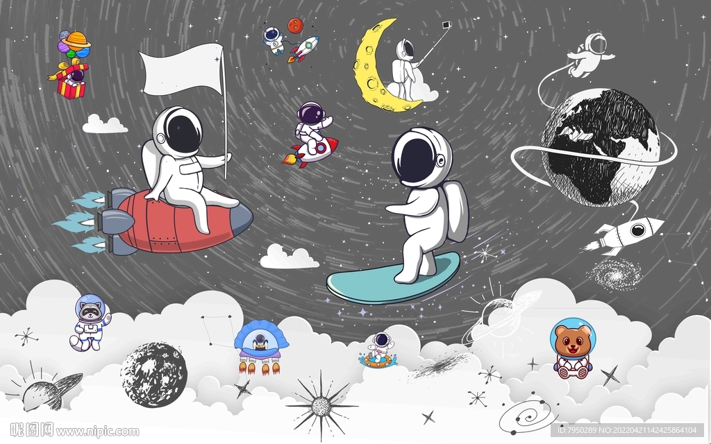 卡通儿童房背景墙